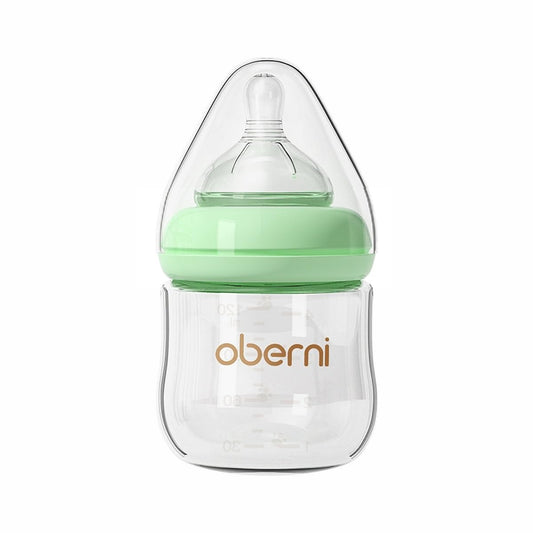 Glass Baby Bottles,Anti Colic Breastfeeding Bottle with Natural Response Nipple Size S,Wide Neck Slow Flow Baby Bottle for Baby,Newborn,Preemie 0-3 0-6 Month,BPA Free (Pink, 1 Pack, 4 Ounce)