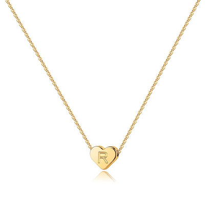 Turandoss Mothers Day Gifts for Mom Wife Women Girls - 14K Gold Plated Heart Pendant Letter Alphabet Necklace Tiny Initial Necklaces Heart Initial Necklace Gifts for Women Teens