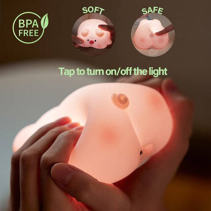 Led Cute Dog Night Light, Dimmable Nursery Puppy Kawaii Lamps, Super Squishy Silicone USB Rechargeable Touch Control Night Lamp for Kids Adults, Used for Camping Party Room Decor (Dog)