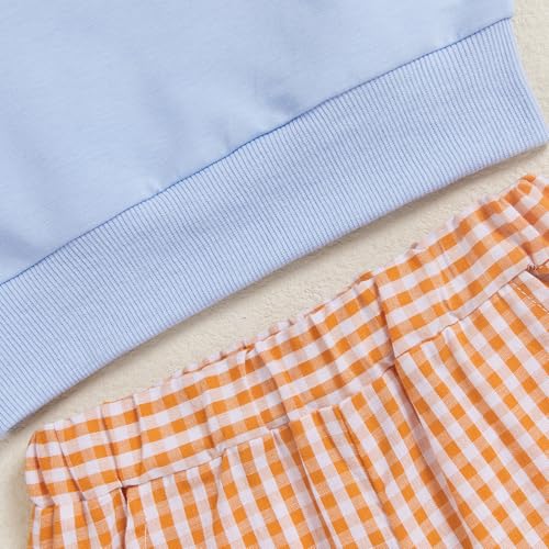 Toddler Baby Boy Fall Winter Outfit Long Sleeve Excavator Embroidery Pullover Plaid Wide Leg Pants Infant Clothes