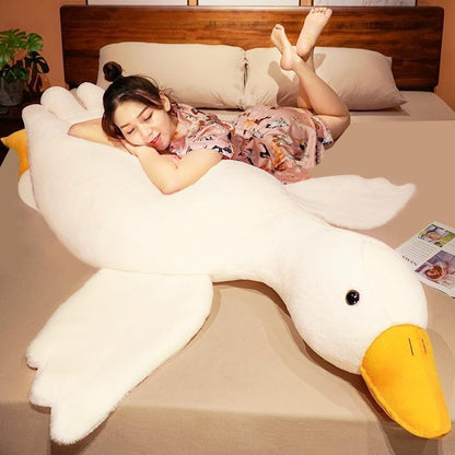 Giant White Goose Plush-75 Inch, Very Huge Body Fat Goose Stuffed Animal, 6 Foot Duck Plush Toys Hugging Pillow Gifts for Everyone (75 in)