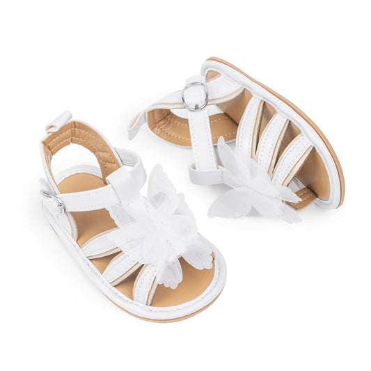 Oamico Baby Girl Sandals Infant Soft Anti-Slip Rubber Sole Casual Beach Sandals Newborn Bowknot Outdoor First Walker Summer Shoes for Baby Girls Flat Sandal