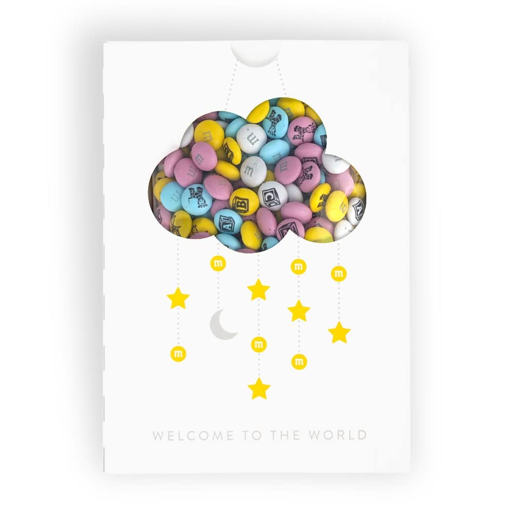 M&M'S World It's A Boy Milk Chocolate Candy 2lb Bag with White and Blue M&M'S for Baby Boy Showers Gender Reveal Parties and Baby Celebration Favors