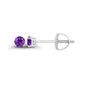 14K Gold Plated 925 Sterling Silver Hypoallergenic 3mm Round Genuine Birthstone Solitaire Screwback Stud Earrings