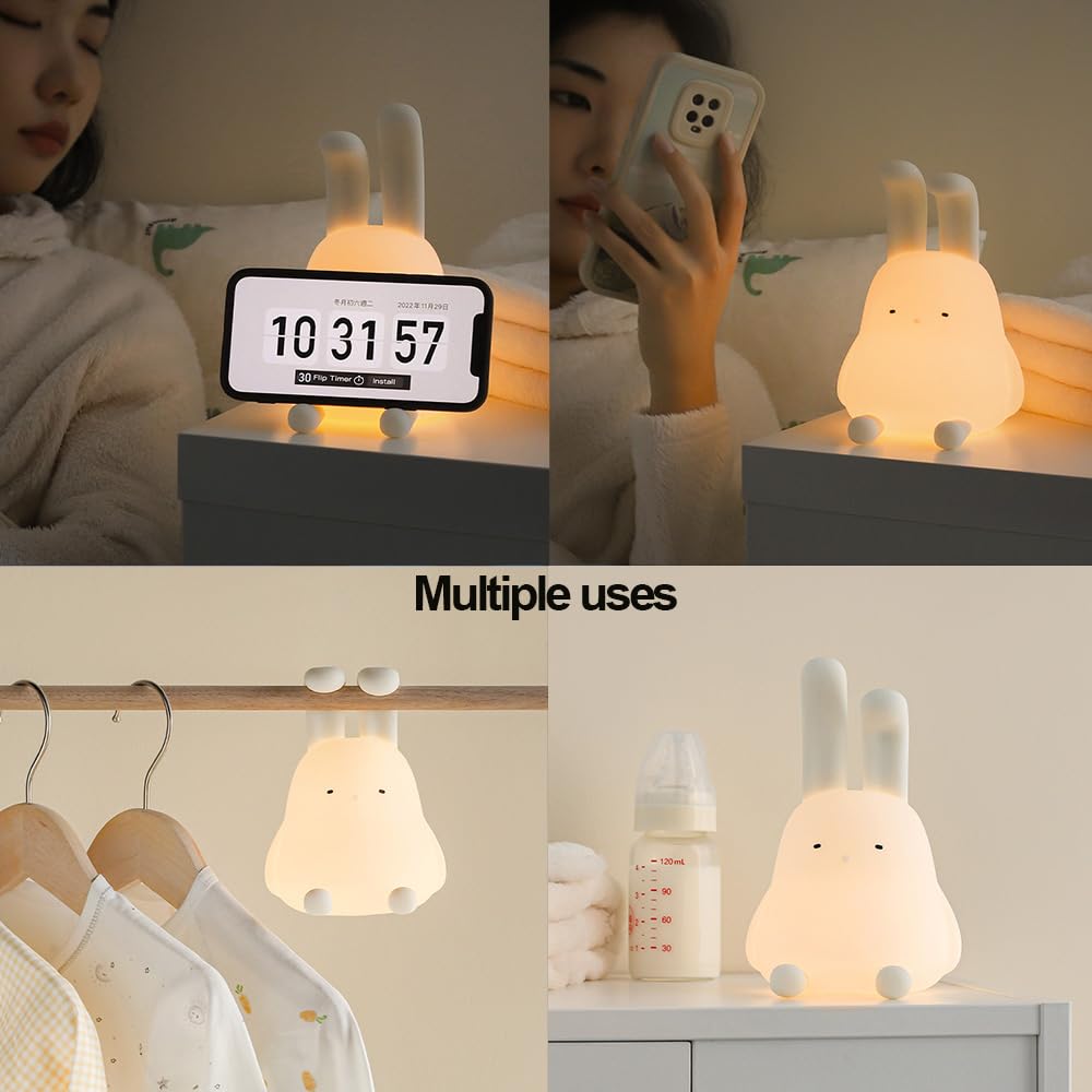 Led Cute Dog Night Light, Dimmable Nursery Puppy Kawaii Lamps, Super Squishy Silicone USB Rechargeable Touch Control Night Lamp for Kids Adults, Used for Camping Party Room Decor (Dog)