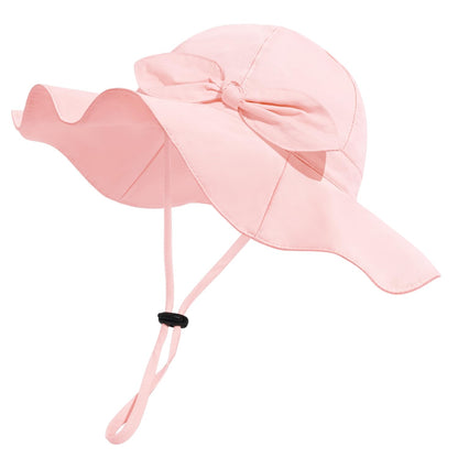 Baby Girl Sun Hat with UPF 50+ Outdoor Adjustable Beach Hat with Wide Brim Bucket Hats