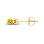 14K Gold Plated 925 Sterling Silver Hypoallergenic 3mm Round Genuine Birthstone Solitaire Screwback Stud Earrings