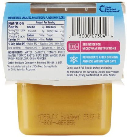 Gerber Baby Food Power Blend Apple Chicken, 4 Oz, 2 Ct Tubs