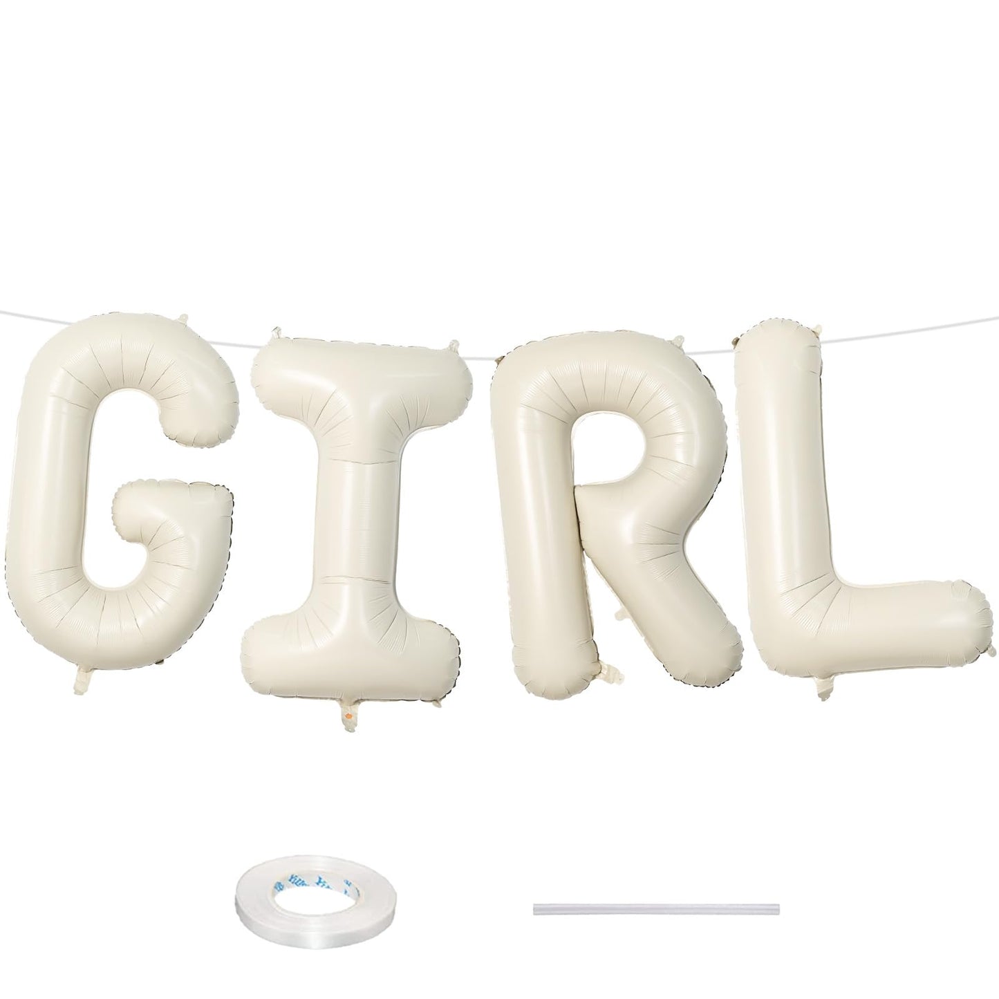 40 Inch Beige OH BABY Balloon for Baby Shower, Large Cream White Oh Baby Balloons Letters with Ribbon, Neutral Ivory Alphabet Oh Baby Balloon Banner Sign for Gender Reveal Backdrop Party Decorations