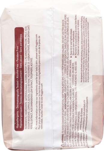 Huggies Calm Baby Wipes, Unscented, Hypoallergenic, 6 Push Button Packs (336 Wipes Total)