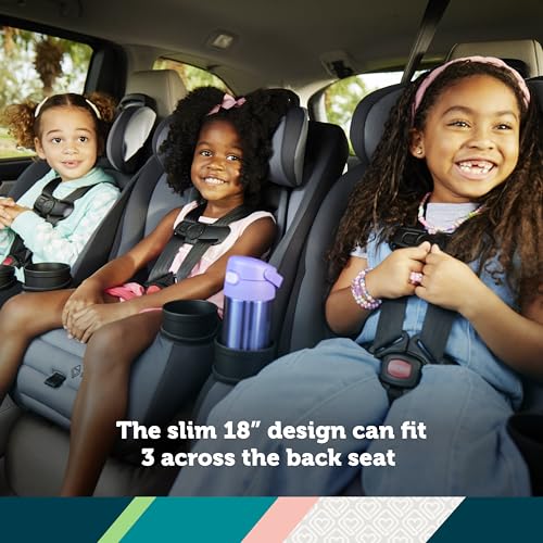 Safety 1st Ellaris 3-in-1 Convertible Car Seat, Slim Fit Design, Rear & Forward-Facing, 5-Position Headrest, 3-Across Fit, Travel-Friendly with Machine-Washable Seat Pad, Peacock Blue
