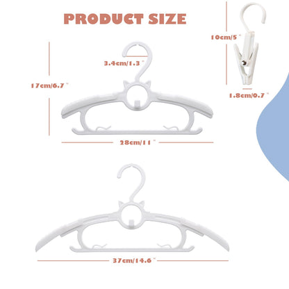 Baby Nursery Closet Hangers, Ultra Thin Non-Slip and Extendable Laundry Infant Pant Hanger for Newborn Clothes - 20pcs11-14" Pink Adjustable Children Coat Hanger for Girl Boy Toddler Kids Child