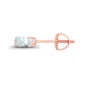 14K Gold Plated 925 Sterling Silver Hypoallergenic 3mm Round Genuine Birthstone Solitaire Screwback Stud Earrings