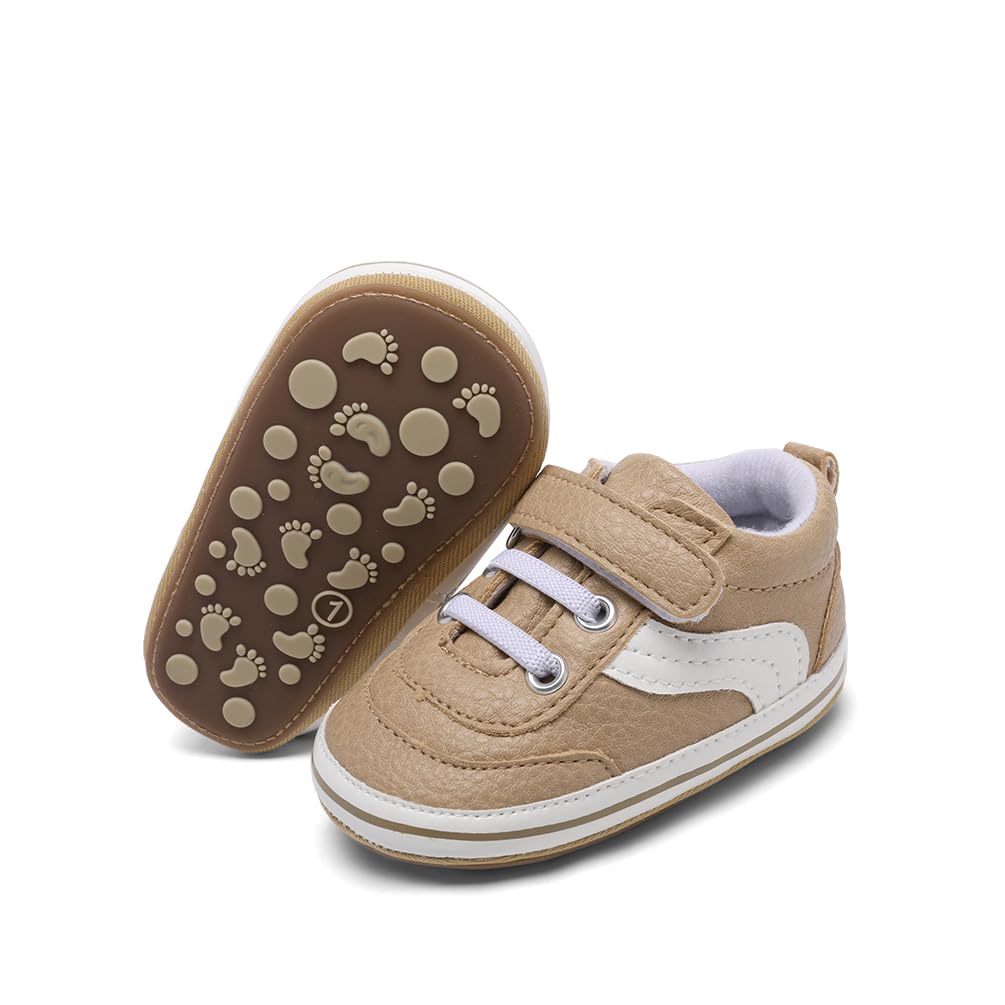 Clowora Baby Boys Girls Shoes Non-Slip Rubber Sole Sneakers Infant First Walking Toddler Crib Shoes Newborn Loafers Flats.
