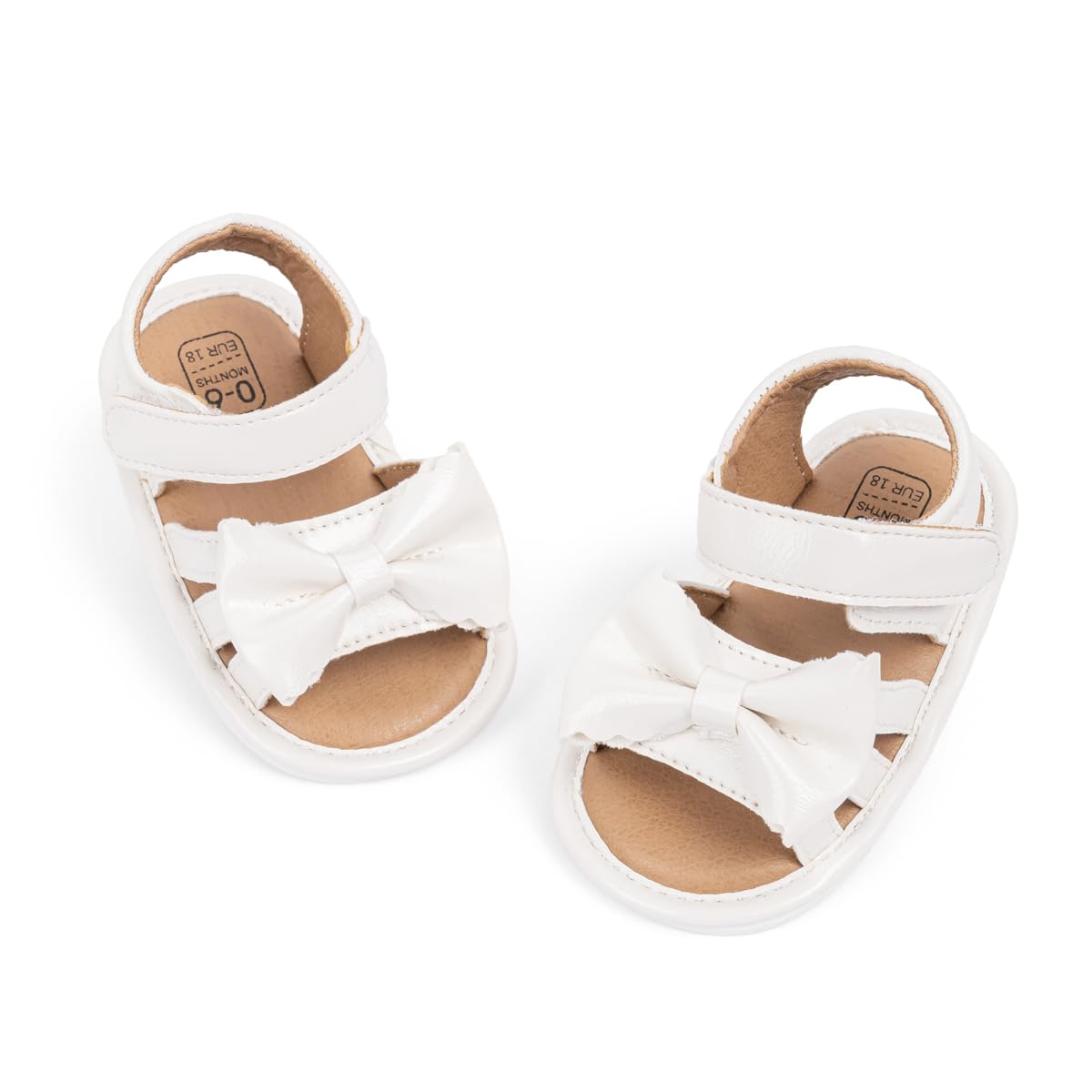 Meckior Baby Toddler Infant Girls PU Leather Soft Open Toe Summer Sandals Flower Princess Flat Shoes