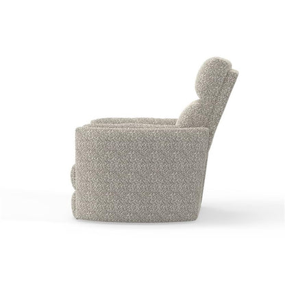 Pemberly Row Contemporary Fabric Swivel Glider Recliner in Ivory