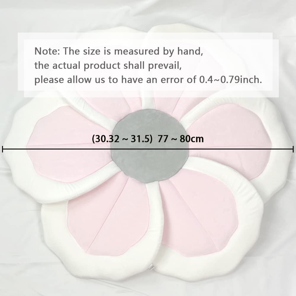 Baby Bath Pad for Infant Bathtub Sink - Flower Mat Tub Lounger - Petal Soft Supports Newborn Bathing Insert Seat - 31" (Pink)