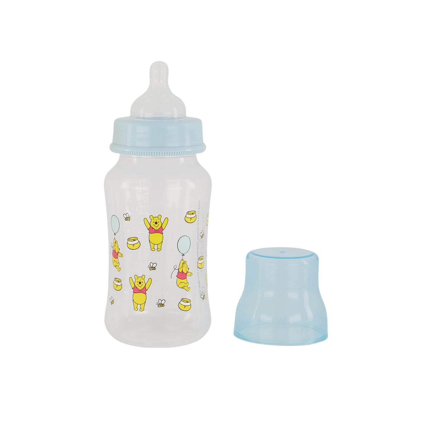 Baby Bottles 11 oz for Boys or Girls | 2 Pack of Disney Winnie The Pooh Infant Hourglass Shaped Bottles with Cover for Newborns and All Babies | BPA-Free Plastic Baby Bottle for Baby Shower