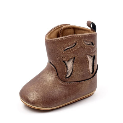 Kuner Baby Cowboy Boots Western Boots Toddler Cowboy Bootie Soft Sole Non-Slip Crib Shoes for Infant Boys Girls0-18 Months