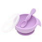 Bumkins Baby Bowls, Disney Minnie Mouse Silicone Baby Feeding Set, Suction Bowls for Baby and Toddler with Spoon, First Feeding Set, Platinum Silicone Bowl for Babies 4 Months