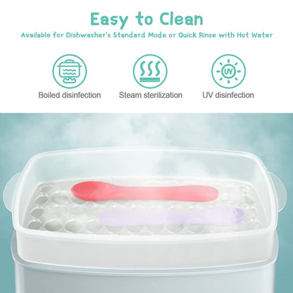 Vicloon Silicone Baby Feeding Spoons - 7 PCS First Stage for Infants, Ultra-Durable & Chewproof, Dishwasher Safe Baby Utensils