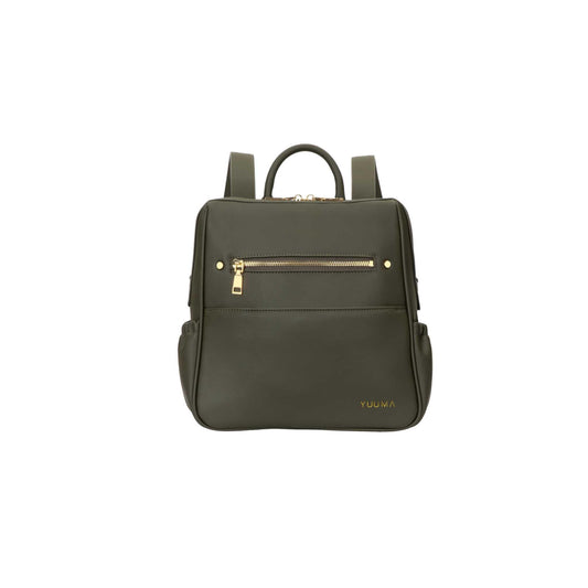 Mini Diaper Bag Backpack-Minimalist bag With Premium Vegan Leather Material With 7 Interior and 5 External Pockets (Onyx)