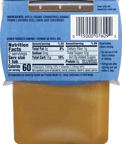 Gerber Baby Food, Banana Apple Pear, 4 Oz, 2 Ct