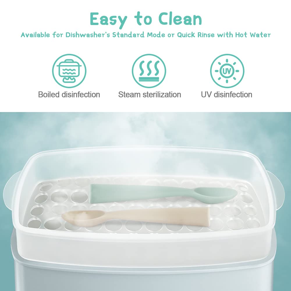 Vicloon Silicone Baby Feeding Spoons - 7 PCS First Stage for Infants, Ultra-Durable & Chewproof, Dishwasher Safe Baby Utensils