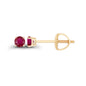 14K Gold Plated 925 Sterling Silver Hypoallergenic 3mm Round Genuine Birthstone Solitaire Screwback Stud Earrings