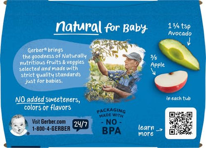 Gerber Baby Food Power Blend Apple Chicken, 4 Oz, 2 Ct Tubs