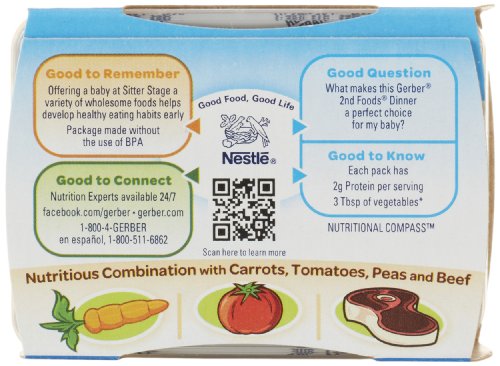 Gerber Baby Food Power Blend Apple Chicken, 4 Oz, 2 Ct Tubs