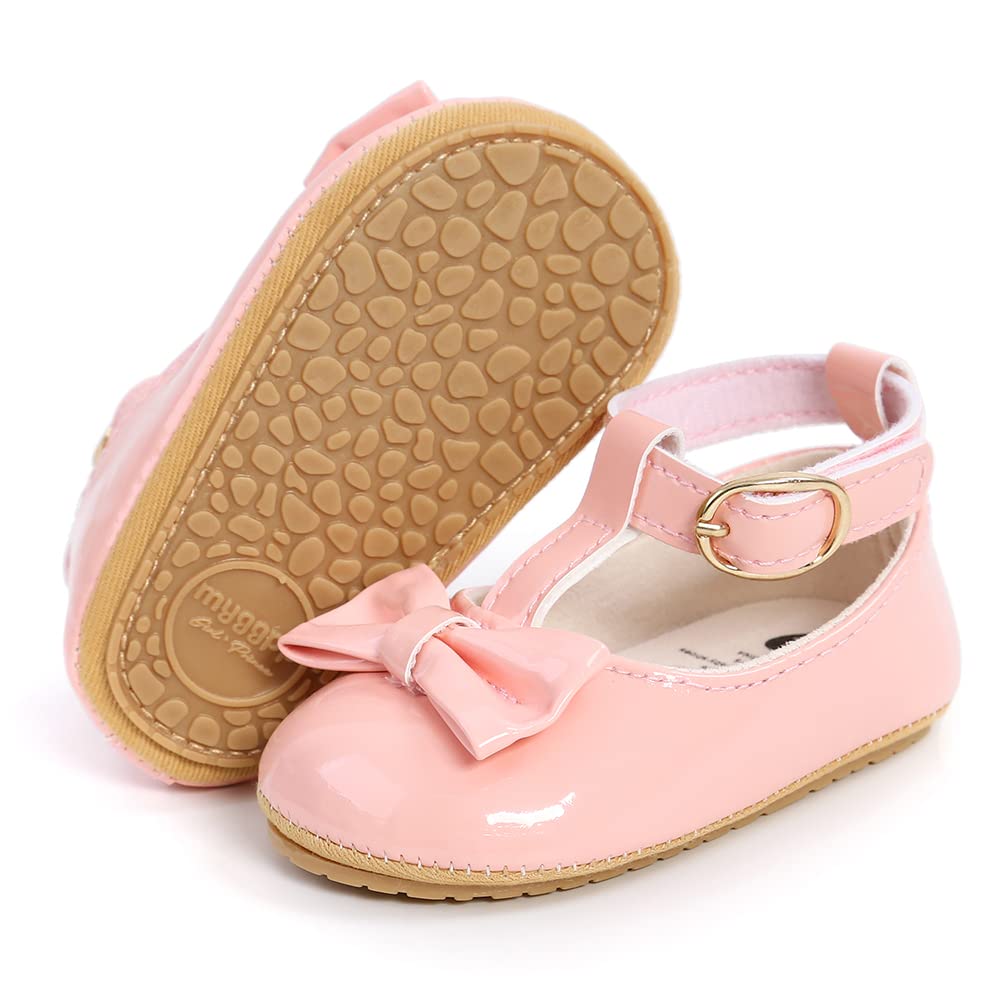 COSANKIM Baby Girls Mary Jane Flats Shoes Anti-Slip Rubber Sole Infant Toddler Princess Wedding Dress Shoes