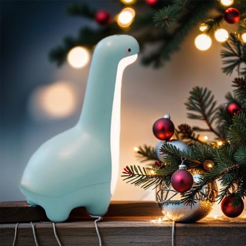 Cute Dinosaur Night Light, Brightness Adjustable Baby Bedside Night Lamp USB Recharging, Nursery Room Decor Kids Toddlers Night Light, Dinosaur Gifts for Birthday, Christmas, Green