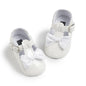 Meckior Infant Baby Girls Soft Sole Bowknot Princess Wedding Dress Mary Jane Flats Prewalker Newborn Light Baby Sneaker Shoes