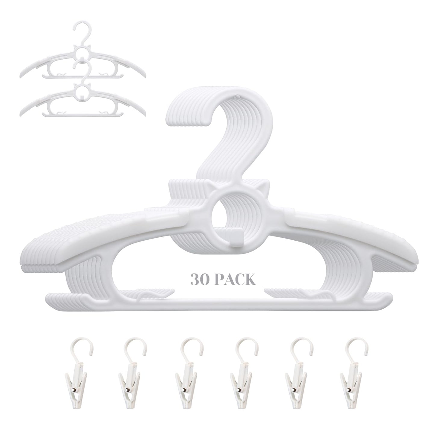 Baby Nursery Closet Hangers, Ultra Thin Non-Slip and Extendable Laundry Infant Pant Hanger for Newborn Clothes - 20pcs11-14" Pink Adjustable Children Coat Hanger for Girl Boy Toddler Kids Child