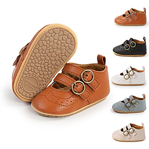 Meckior Infant Baby Girls Soft Sole Bowknot Princess Wedding Dress Mary Jane Flats Prewalker Newborn Light Baby Sneaker Shoes