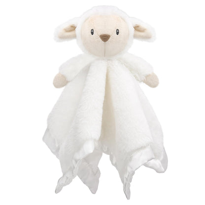 Lamb Security Blanket for Babies, Super Soft Fluffy Snuggle Toy for Newborn Boys and Girls, Stuffed Animal, Pink 13.5 Inch