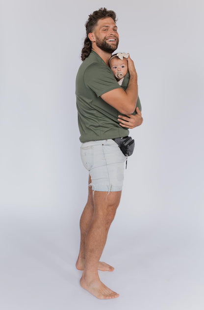 Lalabu The Dad Shirt | Hands-Free Baby Carrier for Dad with Kangaroo Pouch | Engineered for Bonding, Safety, & Comfort for Newborns Up to 15 Lbs. | CPSC Approved