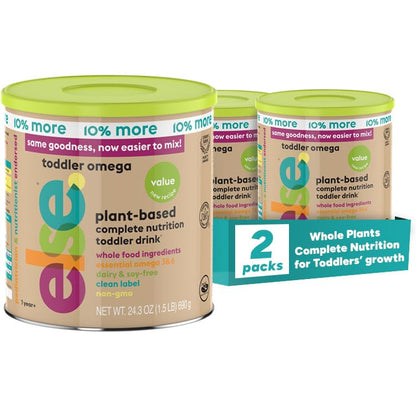 ELSE NUTRITION Toddler Formula 12-36 Months w/Omega 3&6 for Brain Development - Lactose Free, Dairy Free Nutrition Drink - Plant Based Protein Powder w/ 20+ Vitamins (22oz, 1-Pack)