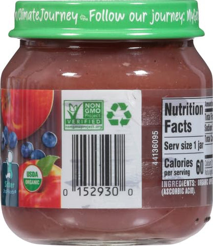 Gerber Stage 2 Baby Food, Organic Apple Spinach with Kale Jar, Fruit & Veggie Puree, Vitamin C, Non-GMO, Baby Food Puree Jars Glass