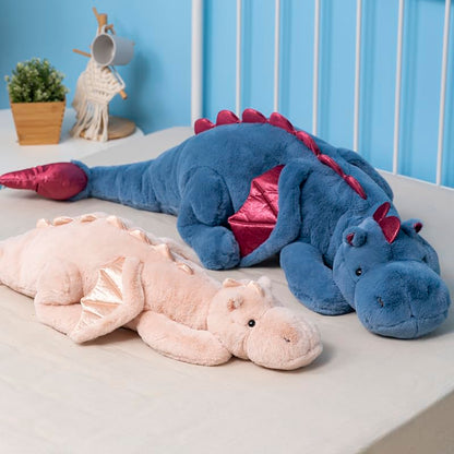 43.3Inches 7Lbs Blue Weighted Dragon Stuffed Animal, Large Blue Weighted Dragon Plush Toy for Kids and Adults(2025 Update Version)