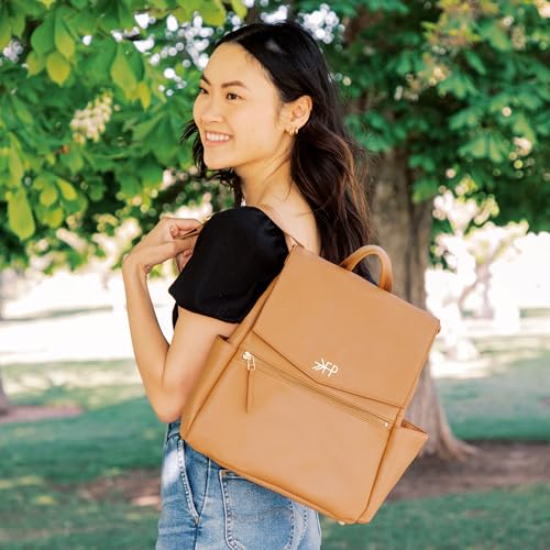 Freshly Picked Mini Classic Diaper Bag Backpack, Vegan Leather Baby Diaper Bag, Backpack Diaper Bag for Women (Aspen)