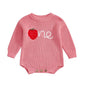 Baby Girl First Birthday Outfit One Year Old Strawberry Embroidery Knit Sweater Romper Warm Fall Winter Clothes