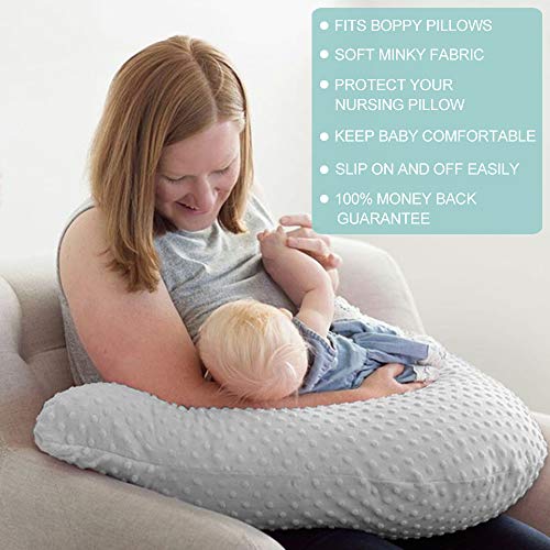 OWLOWLA Nursing Pillow Cover, Breastfeeding Pillow Slipcover Fits Nursing Pillow for Baby Boy Girl(Blush Pink)