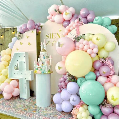 Pink Blue Green Balloon Garland Double Stuffed Dusty Light Green Baby Blue Blush Mauve Latex Pastel Balloon Arch Kit for Boho Baby Shower Gender Reveal Bear Birthday Floral Party Decoration