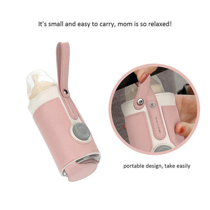 Bottle Warmer Bag 3 Temperature Adjustable Portable Baby Bottle Warmer for Connecting to Mobile Power