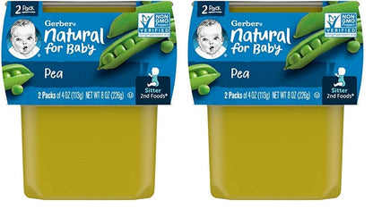 Gerber Baby Food Pea, 4 Oz, 2 Ct Tubs