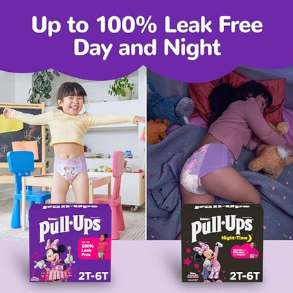 Pull-Ups Girls' Nighttime Potty Training Pants, Training Underwear, 2T-3T (16-34 lbs), 68 Ct, Packaging May Vary
