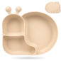 Silicone Baby Plate with Super Suction – Snail Shape 3 Compartment Toddler Food Plate Self Feeding Unbreakable Eating Supplies for Boys and Girls (Pink) (Green)