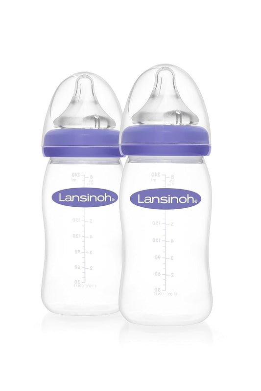 Lansinoh mOmma Breastmilk Feeding Bottle with NaturalWave Nipple, 8 Ounce, BPA (Pack of 2) (2)